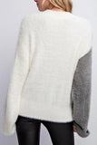 Fuzzy Color Block Sweater- FINAL SALE