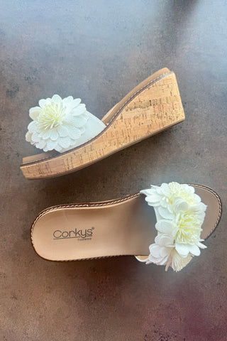 Corky's Wildflower Wedge- White