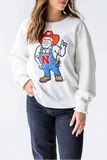 Herby Husker Chenille Sweatshirt- White