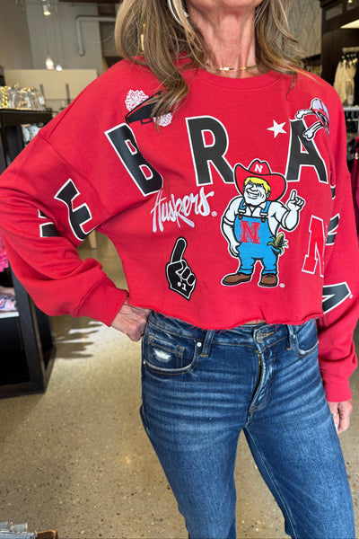Ne Herbie & Patches Sweatshirt- Red