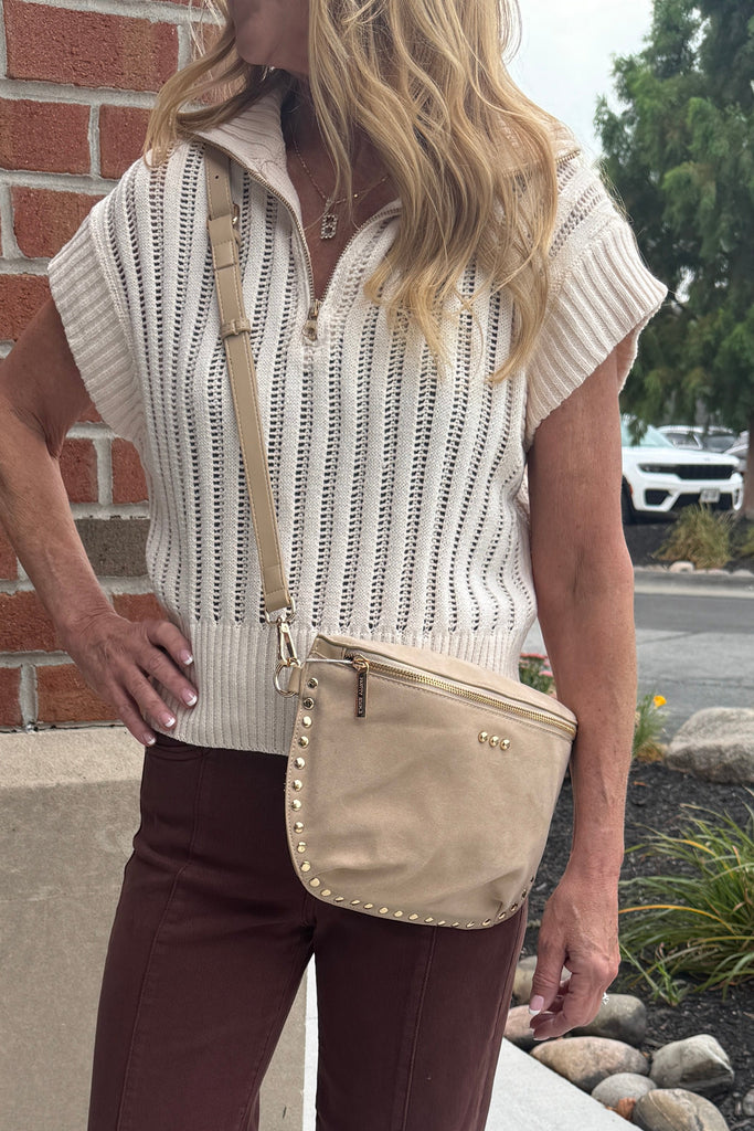 Sabrina Vegan Suade Bum Bag- Tan
