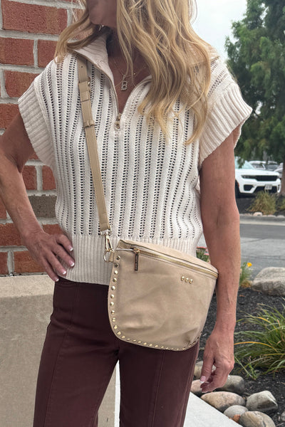 Sabrina Vegan Suade Bum Bag- Tan