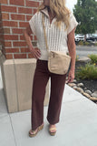 Risen Tummy Control HR Crop Jean- Choco Brown