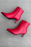 Cabernet Kitten Heel Boot- Red