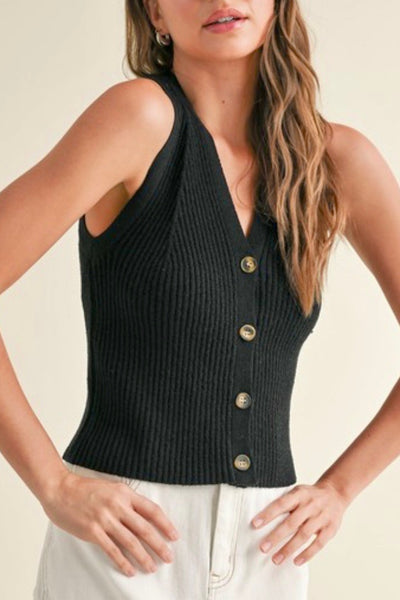 Alissa Knit Vest Black