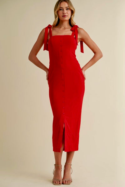 Love Spell Midi Dress Red