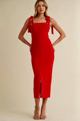Love Spell Midi Dress Red