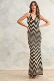 Muse Knit Maxi Dress Tan/Black