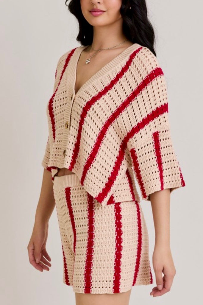 Sloane Knit Set Cranberry