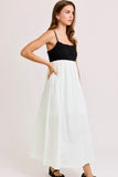 Italian Summer Maxi Dress Black/White