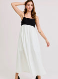 Italian Summer Maxi Dress Black/White