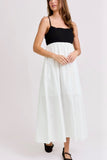 Italian Summer Maxi Dress Black/White