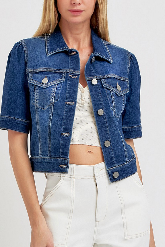 Puff Sleeve Denim Jacket