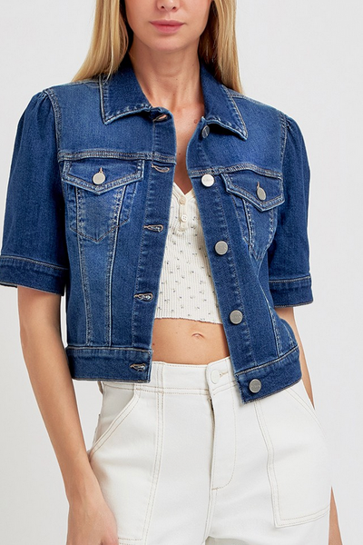 Puff Sleeve Denim Jacket