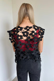 Alice Floral Overlay Top Black