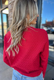 Mila Herringbone Sweater Red