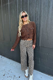 Animal Print Wide Leg Pants