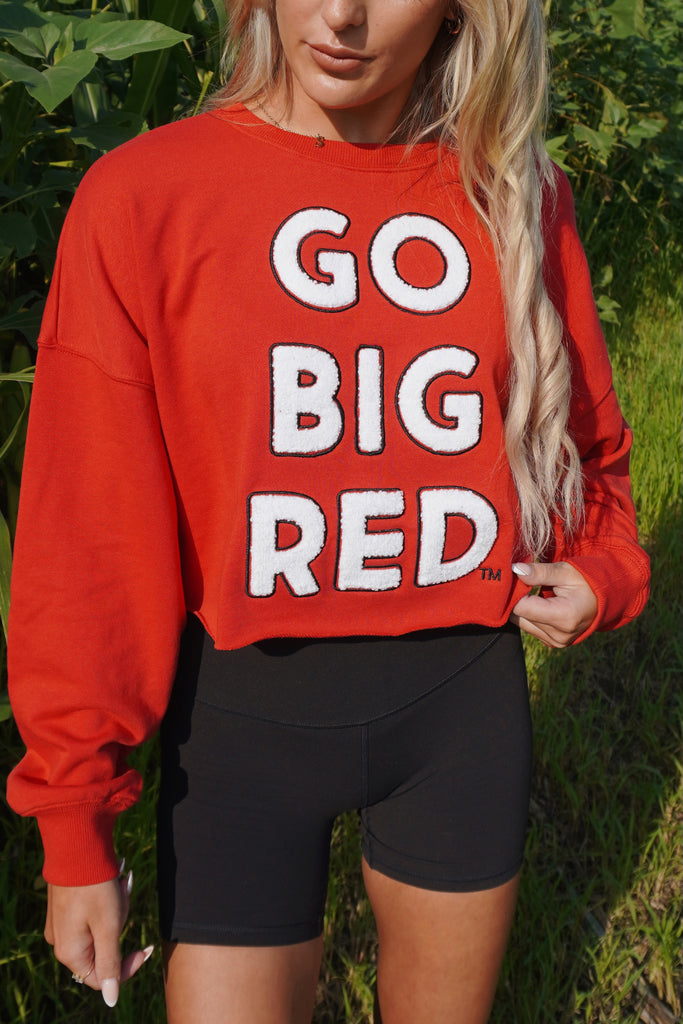 Go Big Red Patches Long Sleeve Red/White