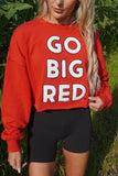 Go Big Red Patches Long Sleeve Red/White