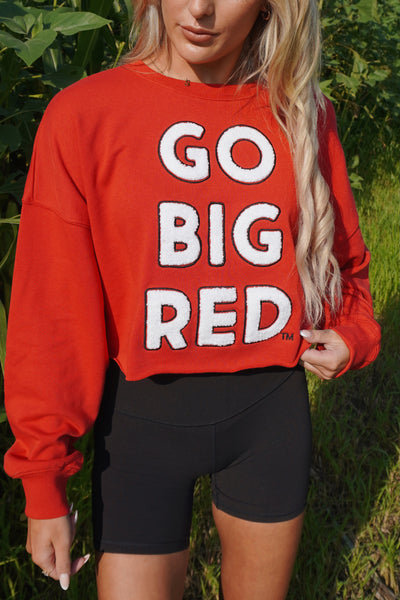 Go Big Red Patches Long Sleeve Red/White