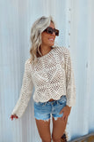 Ivory Long Sleeve Crochet Top
