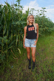 GBR Racer Back Tank Black/Red