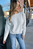 Mila Herringbone Sweater White