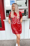 00 Jersey Sequin Dress Red