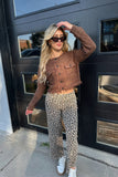 Cider Frayed Cardigan Brown
