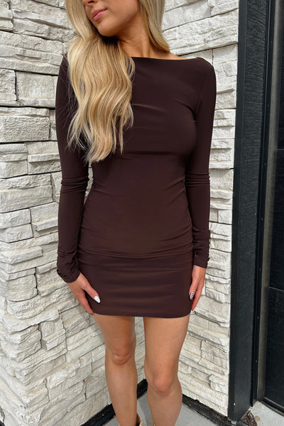 Amber Mini Dress Chocolate