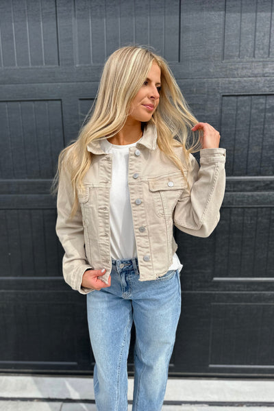Autumn Denim Jacket Taupe