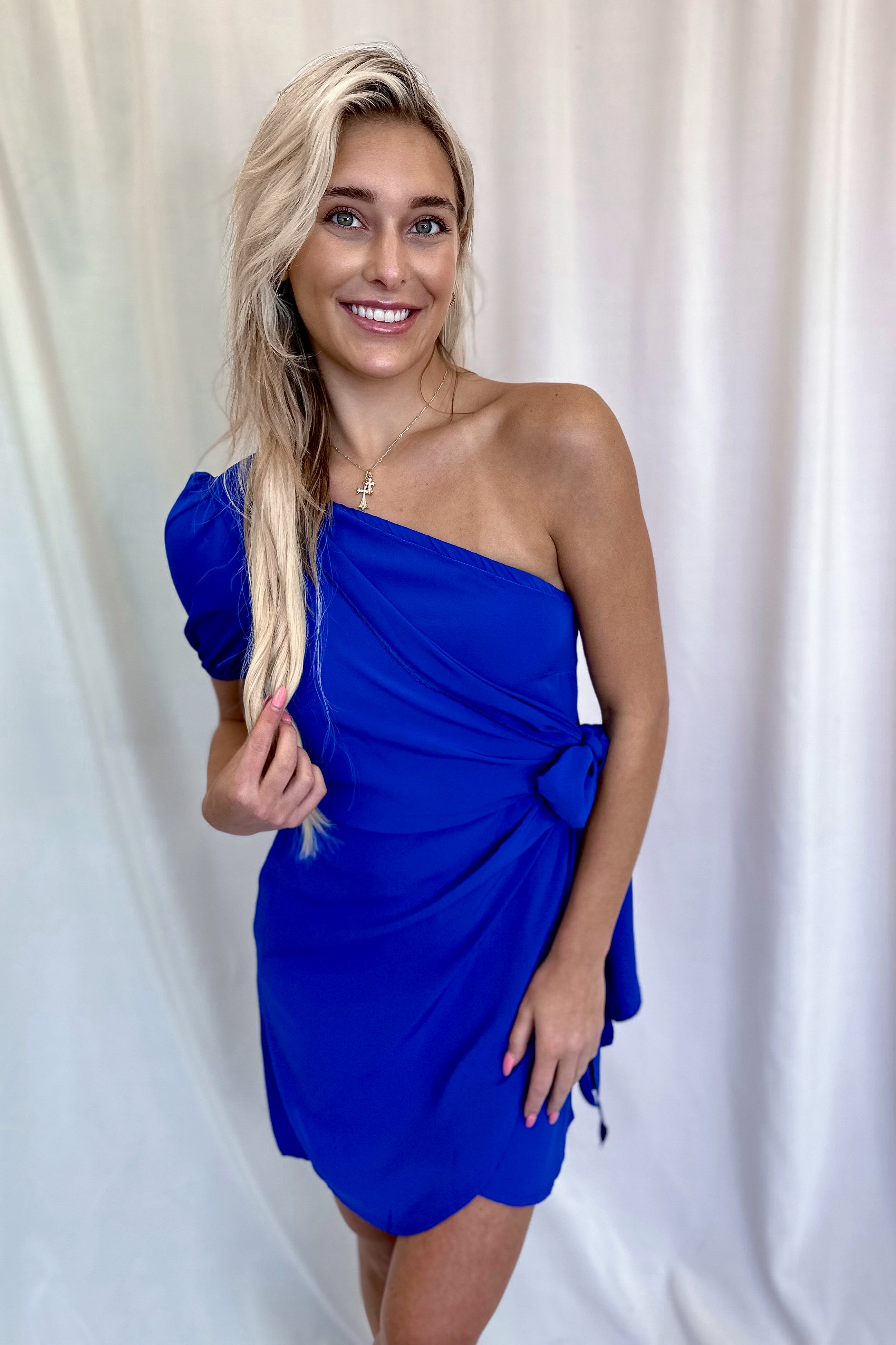 one shoulder short dress A-line One Shoulder Little Black Short HOCO Party Dress with Pleats Pockets S8028H - Homecoming Dresses