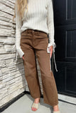 Espresso High Rise Barrel Jeans
