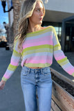 Chandler Stripe Sweater Pink/Green