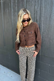 Cider Frayed Cardigan Brown