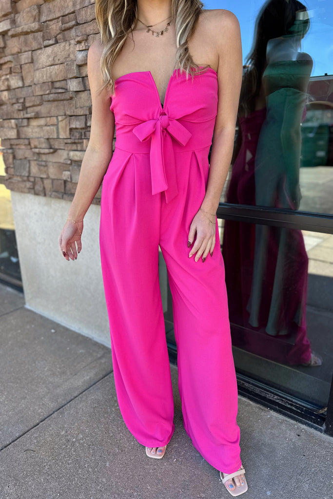 Liv Tie Jumpsuit Fuschia