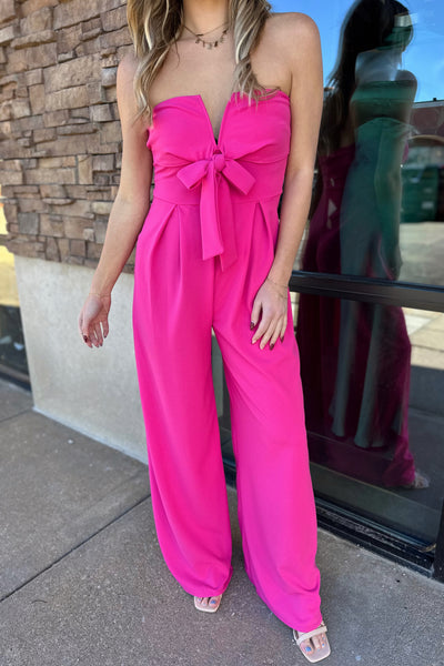 Liv Tie Jumpsuit Fuschia