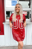 00 Jersey Sequin Dress Red- FINAL SALE