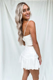 Palm Breeze Linen Skirt White- FINAL SALE