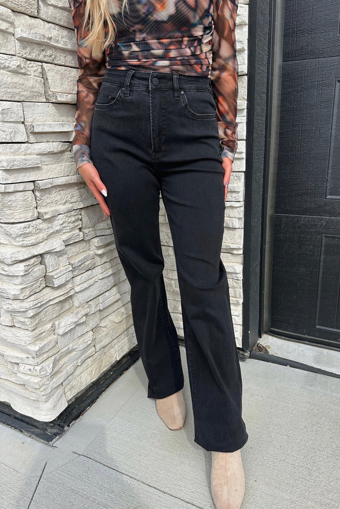 Midnight High Rise Wide Leg Jeans