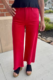 Risen Tummy Control HR Crop Jean- Scarlet Red