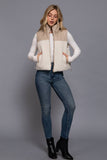 Reversible Faux Reverse Vest- Ivory/Oat