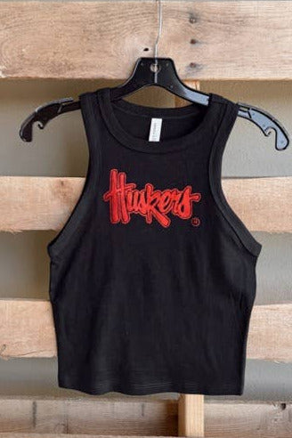 Huskers Metallic Tank- Black