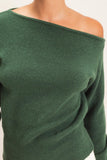 Off the shoulder top- Dark Green