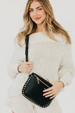 Pebble Sabrina Studded Bum Bag: Black