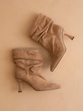 The Gina Slouch Heel Fall Bootie: LATTE