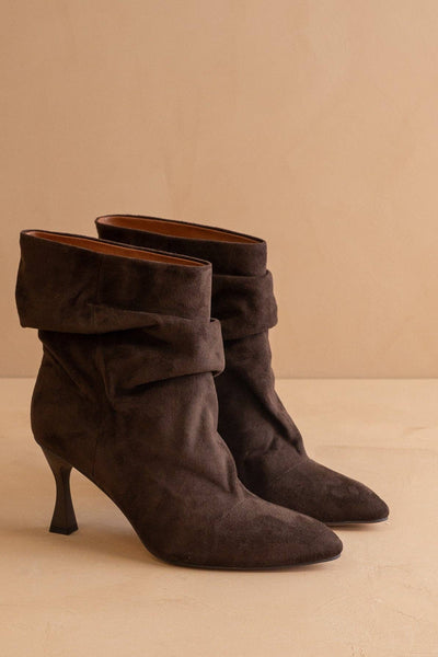 The Gina Slouch Heel Fall Bootie: COFFEE