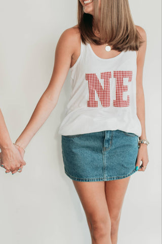 GINGHAM NE RACERBACK TANK