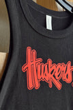 Huskers Metallic Tank- Black