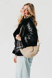 Selena Suede Flap Crossbody: Oat